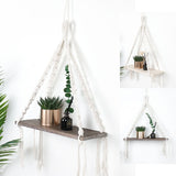 Macrame,Plant,Hanger,Hanging,Shelf,Bookshelf,Mounted,Shelves