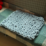 Winter,Luxury,Handmade,Crocheted,Knitted,Cover,Blankets,Colors,Thick,Thread