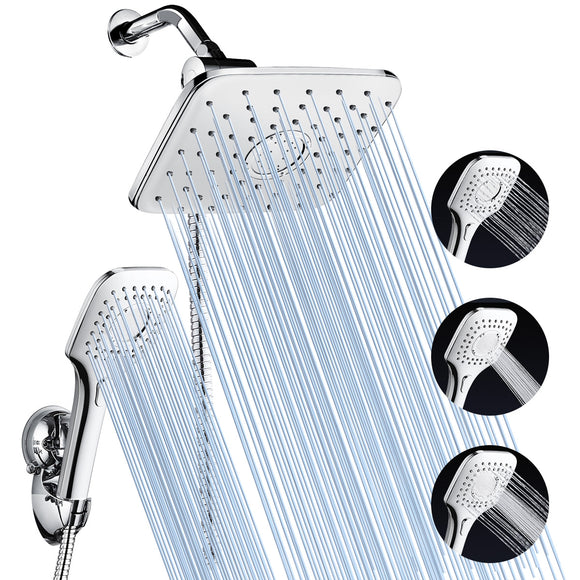 Chrome,Finish,Faucet,Shower,Combo,60Inch,Stainless,Steel,Bathroom