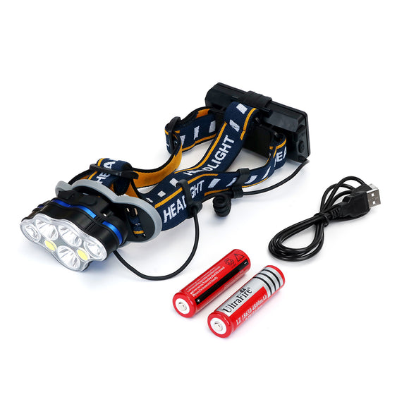 XANES,1900LM,Modes,Bicycle,Headlamp,2*18650,Battery,Interfaceamp