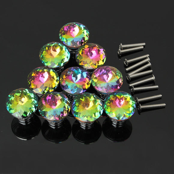 10Pcs,Diamond,Crystal,Shape,Glass,Cabinet,Cupboard,Drawer,Handle