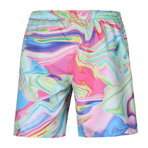 S52510,Beach,Shorts,Board,Shorts,Magic,Printing,Drying,Waterproof,Elasticity,Peach