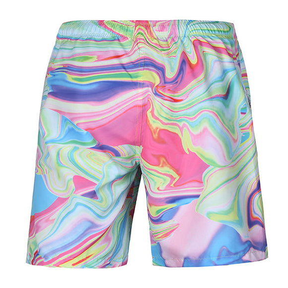 S52510,Beach,Shorts,Board,Shorts,Magic,Printing,Drying,Waterproof,Elasticity,Peach