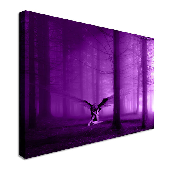 Angel,Woods,Purple,Canvas,Paintings,Print,Pictures,Decorations,Unframed