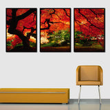 Miico,Painted,Three,Combination,Decorative,Paintings,Maple,Decoration