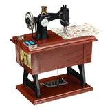 Retro,Vintage,Sewing,Machine,Shaped,Clockwork,Music,Table,Decor