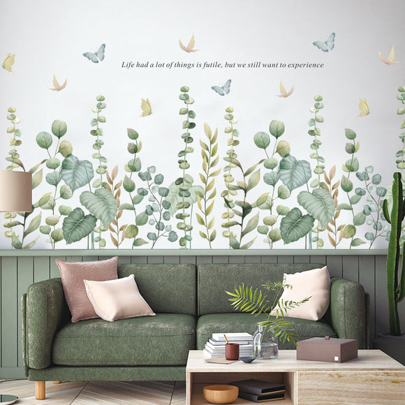 Removable,Winding,Green,Plants,Flower,Stickers,Bedroom,Balcony,Kitchen,Bedroom,Decorations