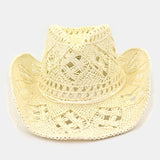 Handmade,Sunscreen,Hollow,Western,Cowboy,Style,Summer,Holiday,Beach,Straw