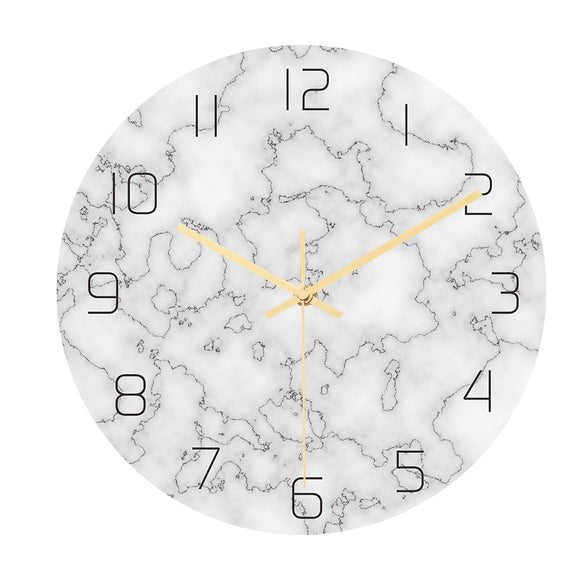 Loskii,CC014,Creative,Marble,Pattern,Clock,Clock,Quartz,Clock,Office,Decorations