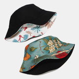 Women,Summer,Protection,Marine,Plant,Pattern,Casual,Simple,Bucket