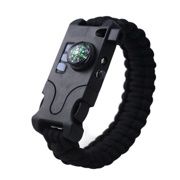 IPRee,Outdoor,Survival,Bracelet,Light,Compass,Whistle,Multifunction