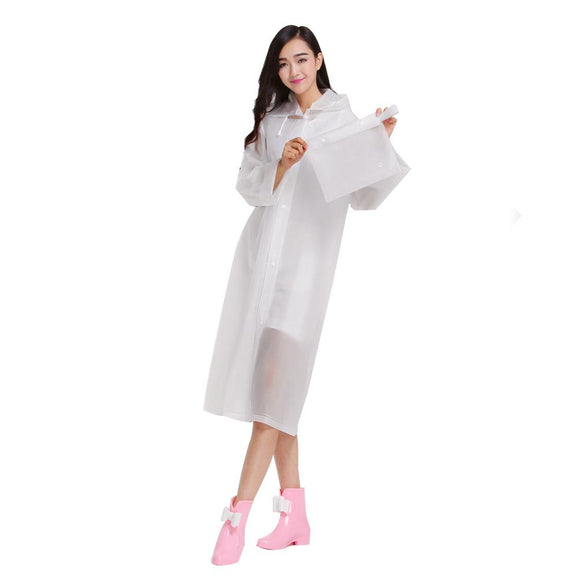 Women,Thickened,SemiTransprent,Rainwears,Korean,Style,Sleeves,Bright,Color