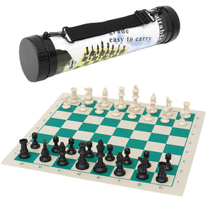 43*43cm,Outdoor,Travel,Tournament,Chess,Plastic,Pieces,Green,Portable,Family