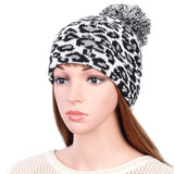 Women,Winter,Casual,Leopard,Print,Pompoms,Knitted,Beanie