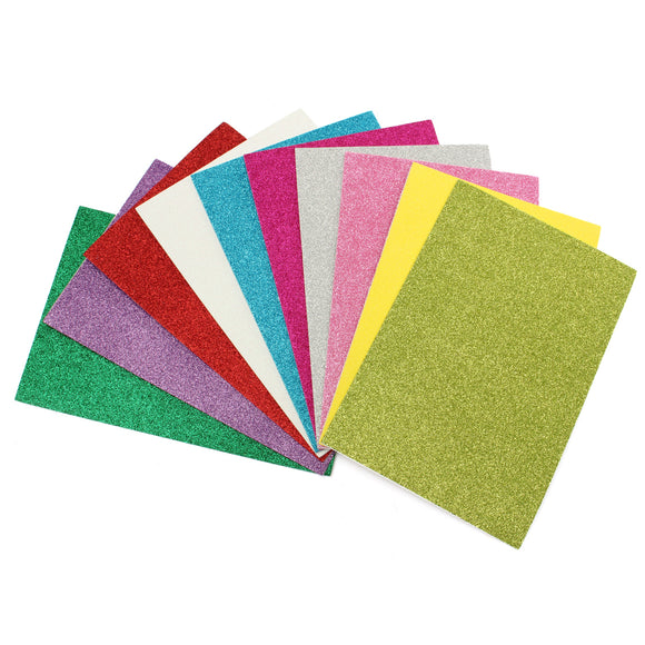 10Pcs,Adhesive,Glitter,Paper,Assorted,Colors,Scrapbooking,Crafts