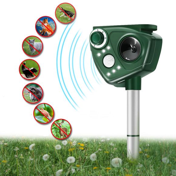 Solar,Ultrasonic,Animal,Repeller,Motion,Adjustable,Frequency,Repellent