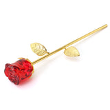 Crystal,Glass,Golden,Roses,Flower,Ornament,Valentine,Gifts,Present,Decorations