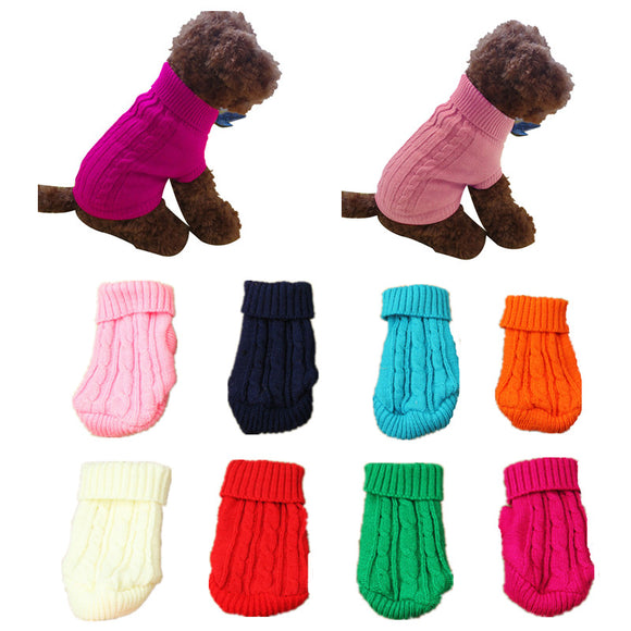 Clothes,Winter,Solid,Sweater,Knitwear,Puppy,Clothes,Coats