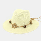 Women,Sunscreen,Travel,Beach,Flower,Decoration,Elegant,Straw