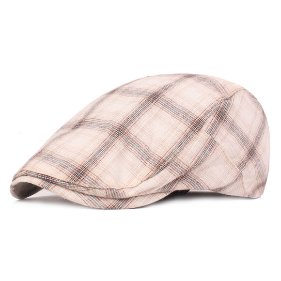 Unisex,Cotton,Beret,Forward,Outdoor,Travel,Plaid,Retro