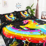 Bedding,Animal,Unicorn,Printing,Quilt,Cover,Pillowcase,Queen