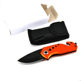 KSHIELD,Stainless,Steel,6.1in,Folding,Pocket,Knife,Flashlight,Nylon,Sheath,Outdoor,Hunting