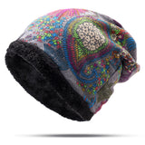 Women,Velvet,Thicken,Beanie,Collar,Cashmere,Fashion,Painting