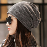 Womens,Winter,Slouchy,Beanie,Outdoor,Double,Layers,Earmuffs,Brimless,Bonnet