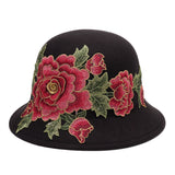 Women's,Ethnic,Peony,Bucket,Casual,Flower,Embroidery