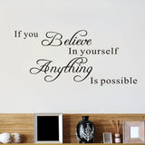 71X30CM,Believe,English,Letter,Stickers,Bedroom,Decoration