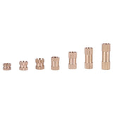 Suleve,M3BN7,210Pcs,Brass,Cylinder,Knurled,Threaded,Round,Insert,Embedded,Assortment
