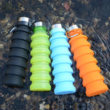 550ML,Silicone,Folding,Water,Bottle,Outdoor,Travel,Hiking,Running,Collapsible,Water,Bottle,Carabiner