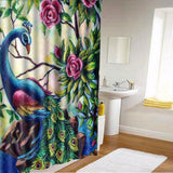 Bathroom,Printed,Polyester,Fabric,Colorful,Peacock,Shower,Curtain,Waterproof,Washable,Curtains,Hooks