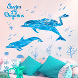 Kindergarten,Swimming,Cartoon,Stickers,Bathroom,Bathroom,Decoration,Dolphin,Marine,Waterproof,Stickers,Xl7205