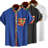 INCERUN,Summer,Ethnic,Style,Printed,Shirt,Short,Sleeve,African,Clothes,Dashiki,Stand,Collar,Streetwear,Camisa