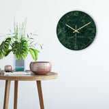 Loskii,CC001,Creative,Marble,Pattern,Clock,Clock,Quartz,Clock,Office,Decorations