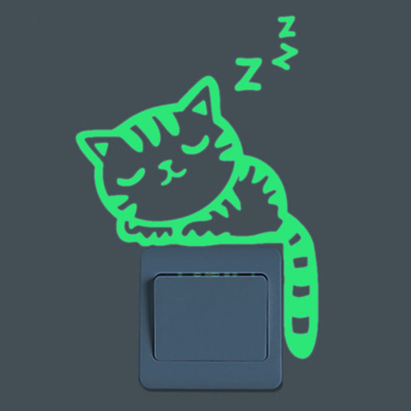 Sleeping,Creative,Luminous,Switch,Sticker,Removable,Decal,Decor