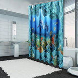 Ocean,Dolphin,Bathroom,Shower,Curtain,Waterproof,180x180cm