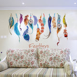 Lucky,Colorful,Feather,Stickers,Decor,Transparent,Removable,Waterproof,Sticker