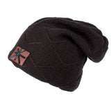 Unisex,Winter,Velvet,Lining,Knitted,Casual,Label,Solid,Slouchy,Skull,Beanie