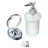 Stainless,Steel,Mounted,Dispenser,Holder,Shampoo,Bottle,Frosted,Glass