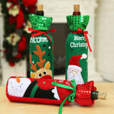Sequined,Bottle,Cover,Santa,Claus,Snowman,Christmas,Table,Decorations