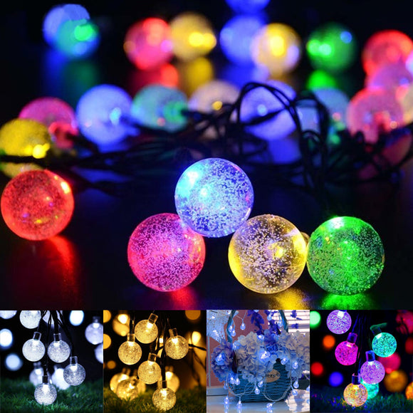 Solar,Powered,String,Lights,Crystal,Balls,Outdoor,Fairy,Lights,Decorations