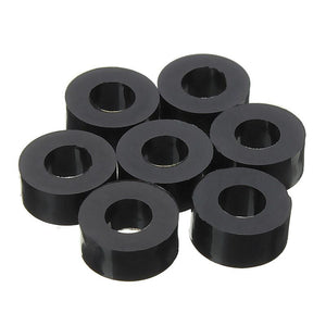 Suleve,200Pcs,Nylon,Washer,Black,Round,Spacer,Washer,Standoff,Fastener,Hardware,7*3*L