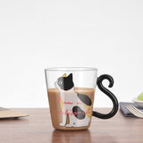 Glass,Cartoon,Children's,Creative,Handle,Coffee,Transparent,Juice,Drink