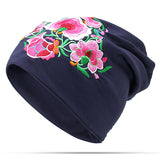 Women,Ethnic,Embroidery,Slouch,Skullcap,Cotton,Breathable,Beanie,Printting,Turban