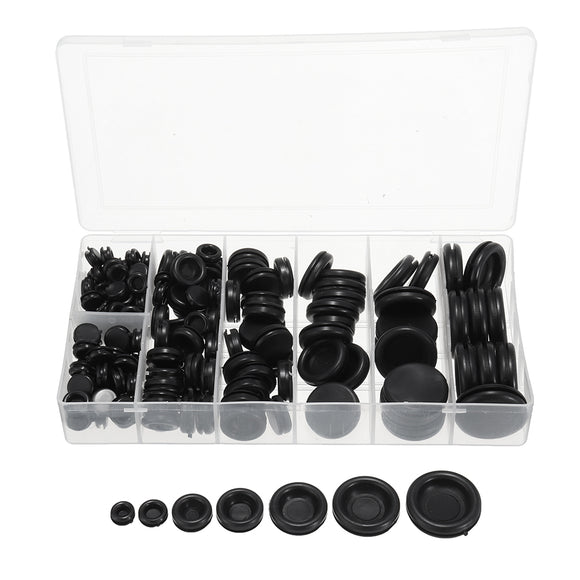 170Pcs,Rubber,Sealing,Black,Grommets,Gasket,Assortment,Plastic