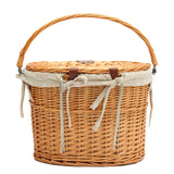 13.7x11x9.4inch,Front,Basket,Handcraft,Wicker,Willow,Shopping,Carry,Washable,Linen,Bicycle,Basket,Outdoor,Cycling