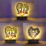 Romantic,Ornament,Wedding,Wooden,Light,Ornament,Heart,Shape,Table,Decorations,Light