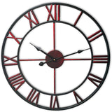 Loskii,Creative,Clock,Living,Round,Hollow,Wrought,Metal,Vintage,Clock